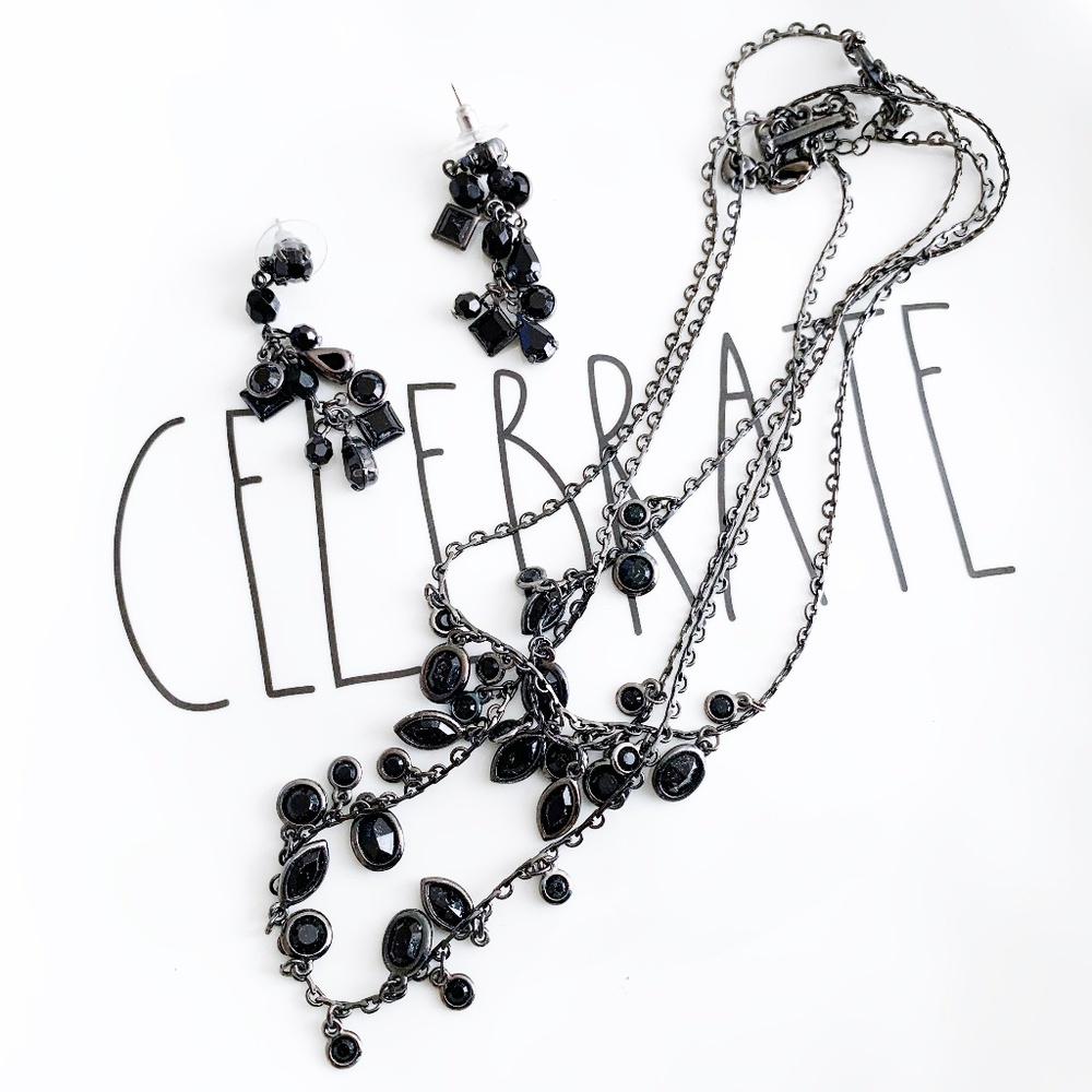 Bundle! Black Onyx Necklace and Earrings Set